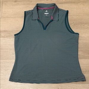 ADIDAS STRIPED SLEEVELESS ACTIVEWEAR TOP SIZE LARGE NWOT